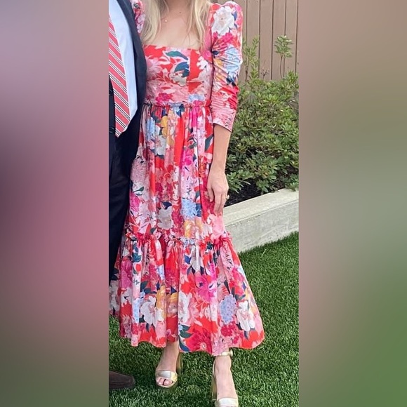 Cara Cara - Blue Hill Dress in Japanese Floral Red, 0 - Picture 10 of 13